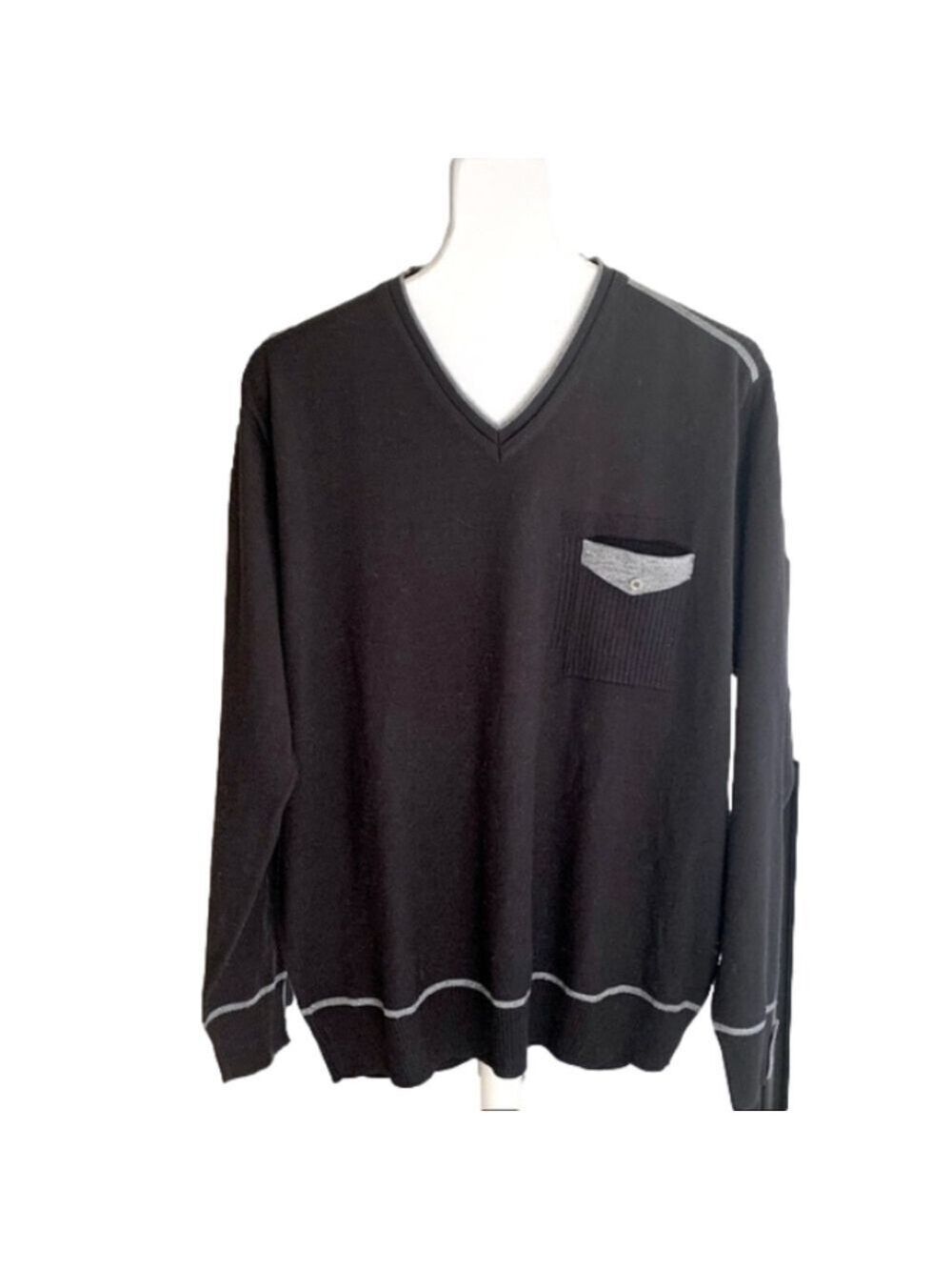Men’s Gianni Marcelo Exclusive Gray & Black Long Sleeve Sweater